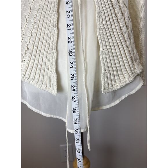 CABI Cottagecore Ethereal Corset Lace Cable Knit Sweater Cream Ivory 3157 S - Picture 5 of 11